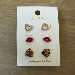 J. Crew Gold and White Earring Set